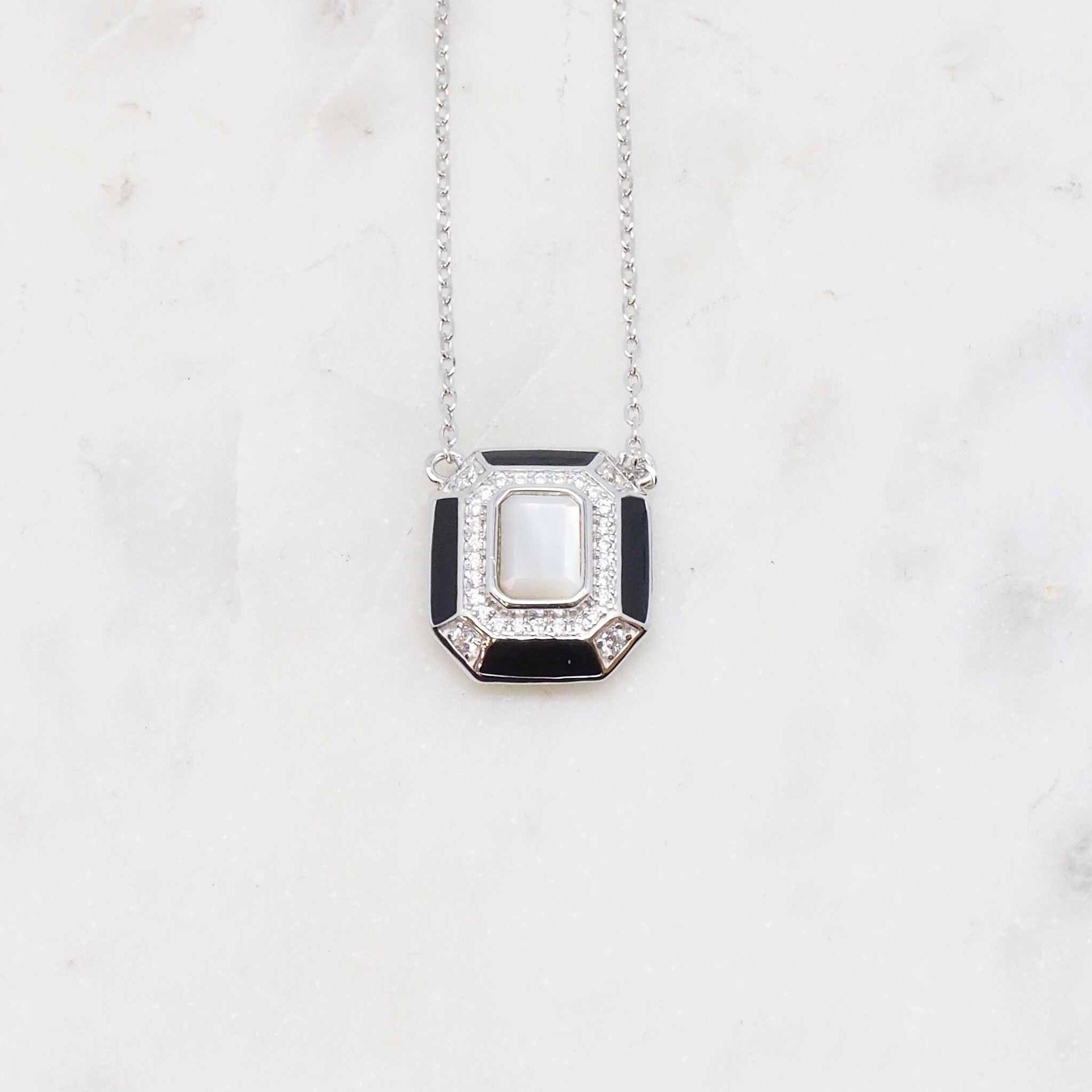 Retro - Mother-of-pearl necklace
